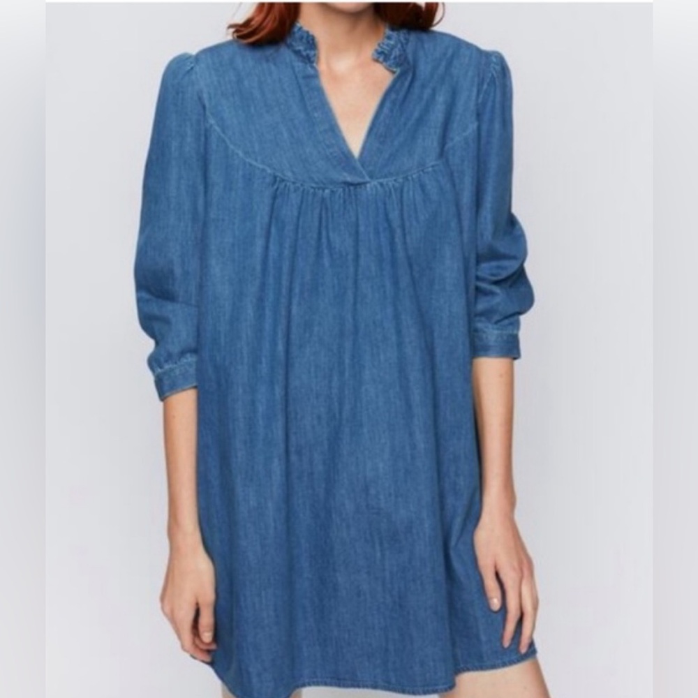 Zara Babydoll Denim 100% Cotton Jean Mini Dress